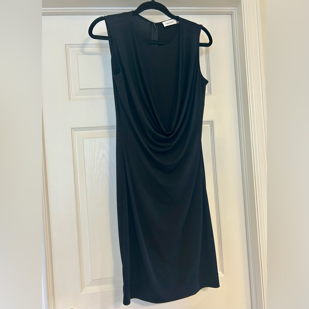 Calvin Klein Cowl Neck Black Sleeveless Dress